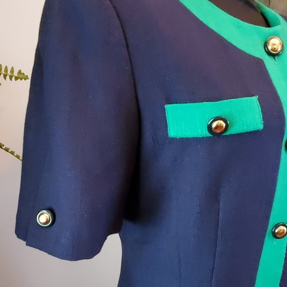 Kasper Navy/Green Sheath - Size 10 - Picture 5 of 7